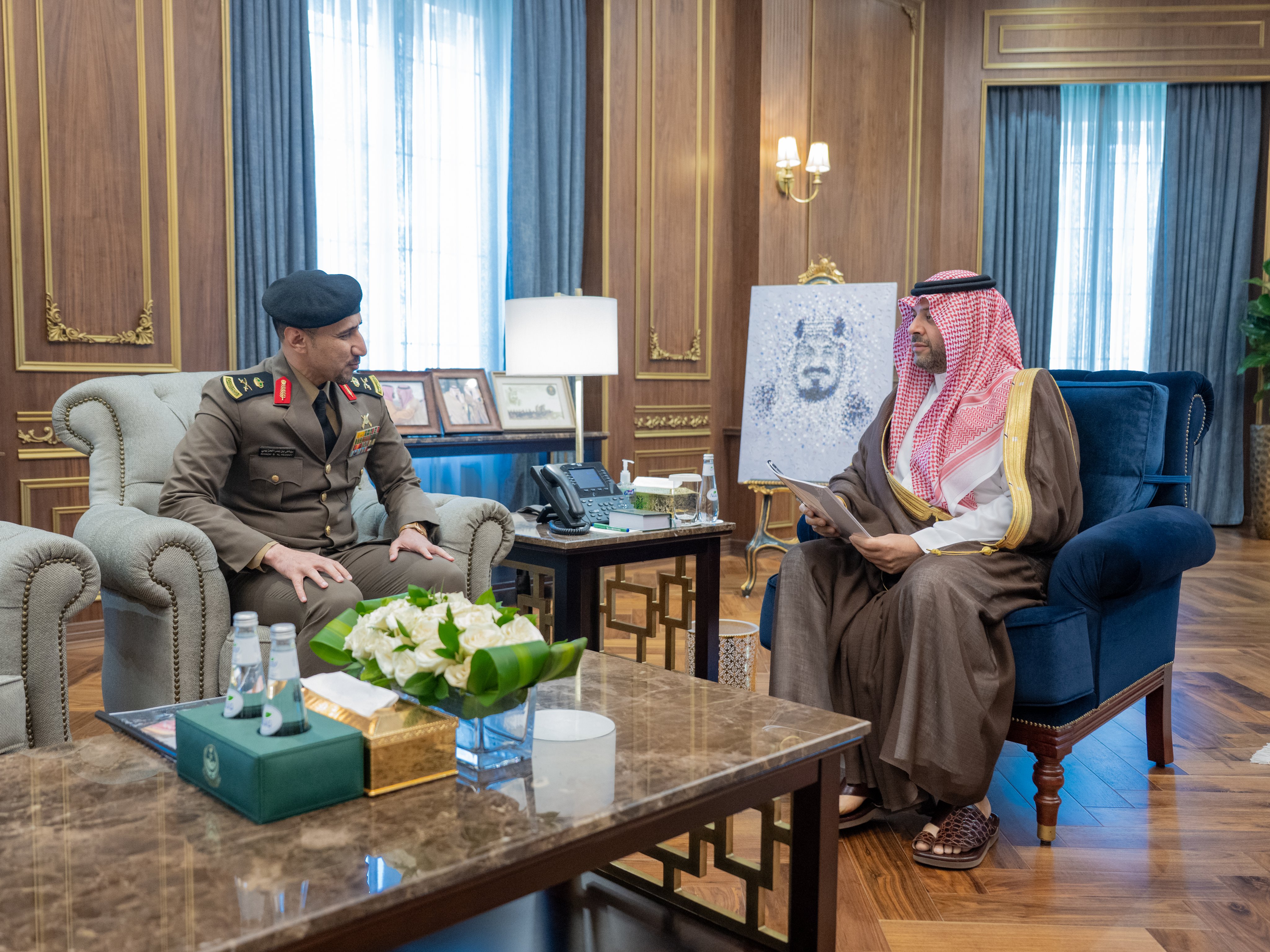 His Royal Highness the Governor of the Northern Borders Region Receives the Director of the Regional Police