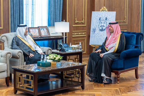 His Royal Highness the Governor of the Northern Borders Region receives the Acting Head of the Public Prosecution in the region